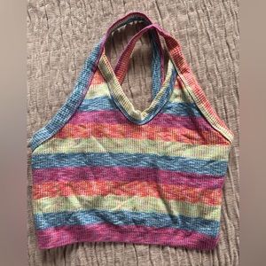 FP movement crop tank top multicolor stripes